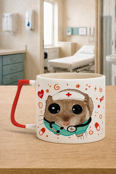 Kırtasiye Ofisi Sad Üzgün Hamster Hemşire (Nurse)Kırmızı Kulplu Prime Meslek ...