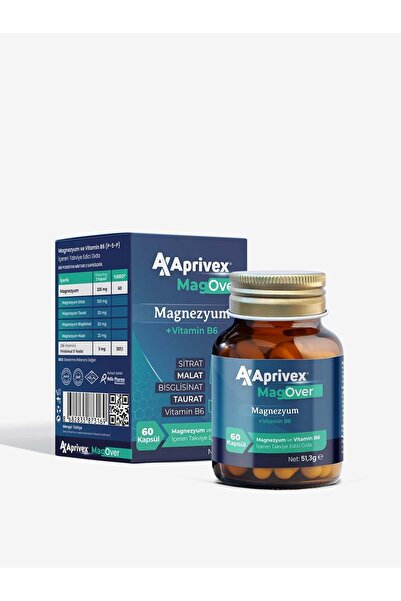 Aprivex Magnezyum 5 Form MagOver Vitamin B6 60 Kapsül Yüksek Biyoyararlanım