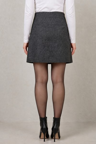 JUPEN Women's Brioche Knit Short Flared Skirt