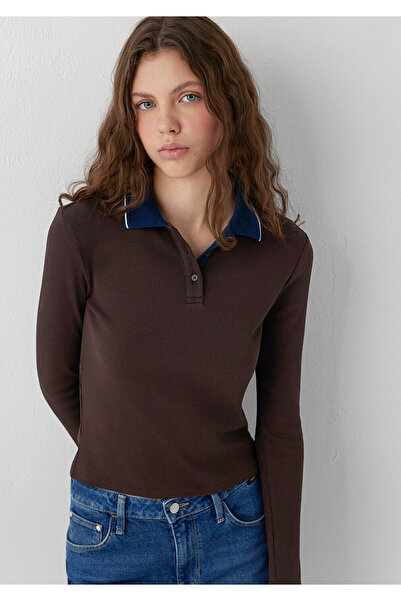 Mavi Brown Polo T-Shirt Fitted / Bodycon Cut 1614190-70220
