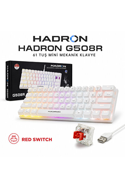 HADRON G508R Mekanik Gaming Mini Klavye Red Switch RGB 61 Tuş Beyaz
