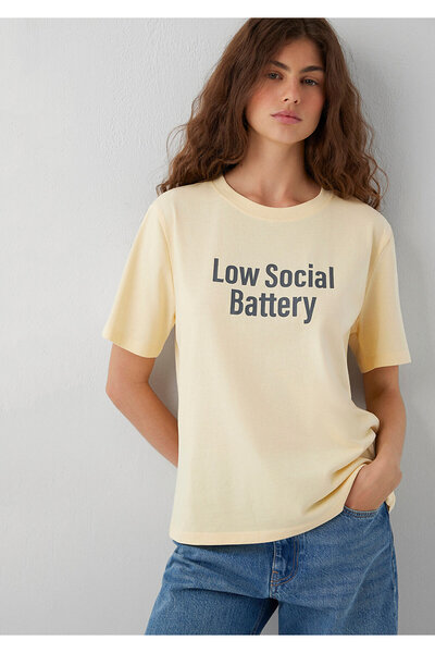 Mavi Low Social Battery Baskılı Tişört Regular Fit / Normal Kesim 1614146-70027
