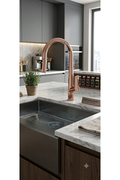 ACAR SU ARMATÜRLERİ ROZA BRONZ SERİSİ, SPİRALLİ EVİYE BATARYASI, SPİRALLİ MUT...