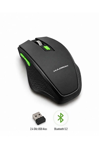 HADRON HDX3404 Dual Mode Kablosuz Mouse 2.4 GHz Bluetooth 5.2 1600 DPI Siyah