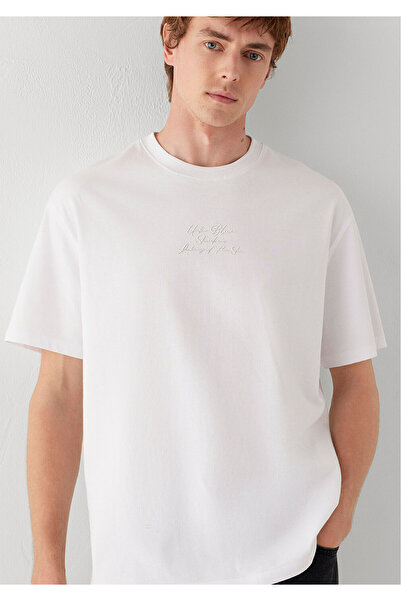 Mavi Printed White T-Shirt Loose Fit / Comfortable Loose Cut 0613674-620