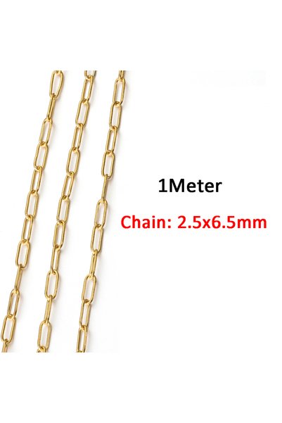 Choice Round-2.5x6.5-GO 1Meter Stainless Steel Chains for Bracelet Necklace J...