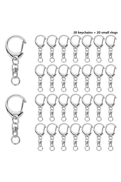 Choice 20 SETS Silver 20 Sets Quick-Release Hook C Shape Keychain Accessories...
