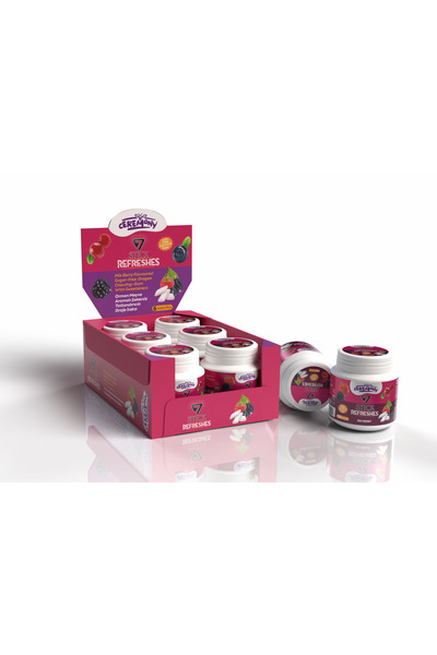 7STICK SEKERSIZ MIX BERRY AROMALI DRAJE SAKIZ 60 PCS(6Adet)