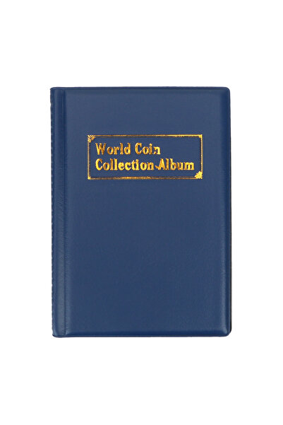 Choice navy blue 120 Pieces Coins Album Multi-kinetic PVC Banknotes Coin Coll...