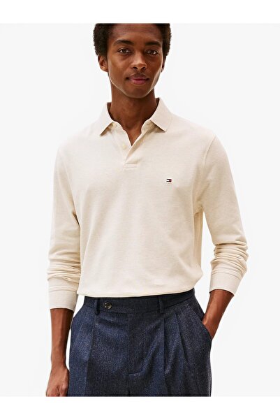 Tommy Hilfiger 1985 REGULAR LS POLO Erkek Bej Polo - MW0MW20183