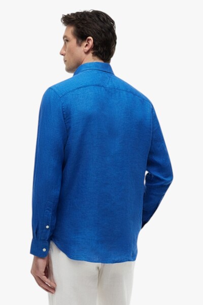 Tommy Hilfiger PIGMENT DYED LI SOLID RF SHIRT Erkek Mavi Gömlek - MW0MW41530