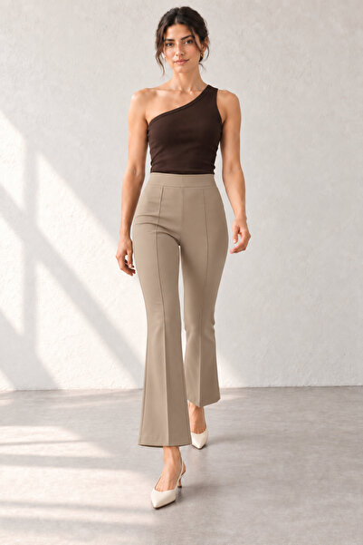 FAARKCOLLECTİON Premium Power Lycra Stretch High Waist Flare Cut Trousers
