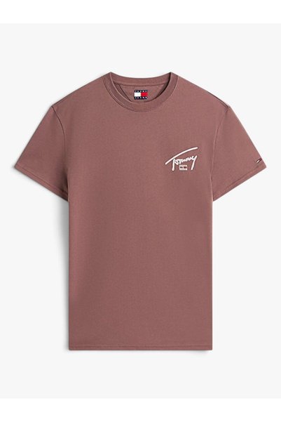 Tommy Hilfiger Tjm Reg Sign Backprint Ss t Ext Men's Brown T-Shirt - Dm0Dm22320