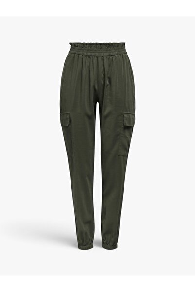 ONLY Γυναικείο πράσινο παντελόνι ONLARIS LIFE HW PB CARGO PANT CC WVN - 15245364
