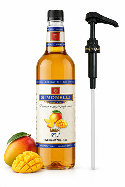 Simonelli Mango Aromalı Kokteyl ve Kahve Şurubu 700 ml - Tropikal İçecek, Moc...