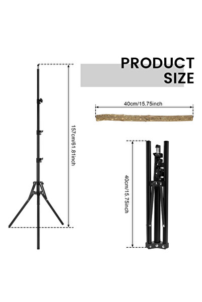 Choice Black 1Pc Wood Bird Training Perch Stand Height Adjustable Bird Perch ...