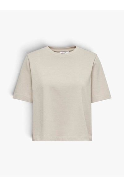 ONLY ONLSILVINA S/S TOP SWT Hanorac bej pentru femei - O15324994