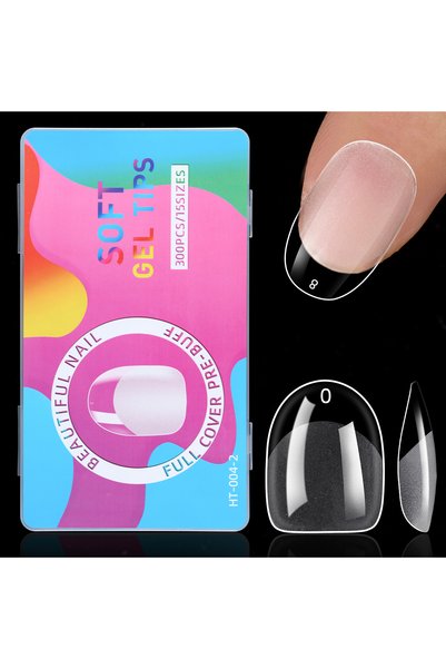 Choice8 HT-004-2 300 قطعة أطراف أظافر جل ناعمة بتغطية كاملة، أطراف أظافر صناع...