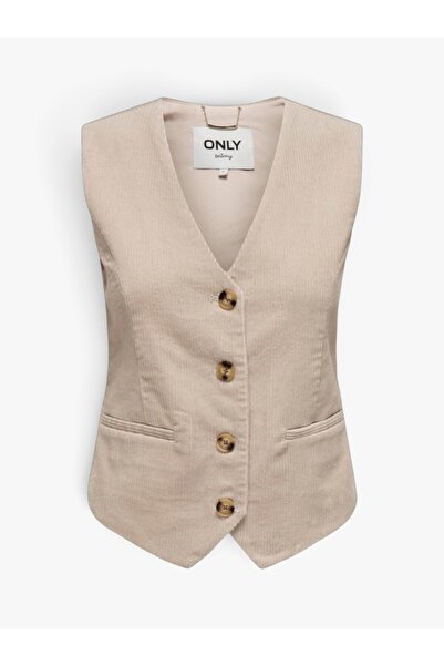 ONLY Onltiggy S/L Fit Cord Vest Tlr Women's Beige Vest - 15331546