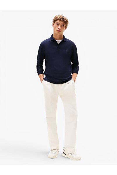 Tommy Hilfiger 1985 REGULAR LS POLO Erkek Mavi T-Shirt - MW0MW20183