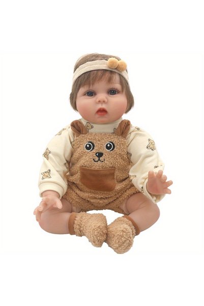 Choice GC22-12 1 set of brown bear suspender pants suit doll clothes for 22-i...
