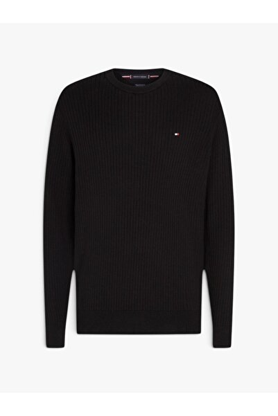 Tommy Hilfiger Pamuk ve Kaşmir Karışımlı Regular Fit Bisiklet Yaka Kazak Erke...