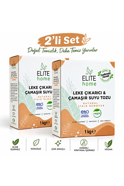 The Elite Home Leke Çıkarıcı Ve Çamaşır Suyu Tozu - Doğal Ve Vegan Sertifikalı 2 li Set