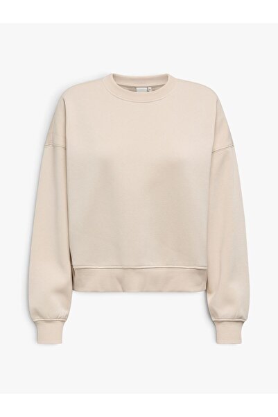 ONLY ONLBEST LIFE L/S CREW NECK SWT NOOS Kadın Gray Sweatshirt - 15338727