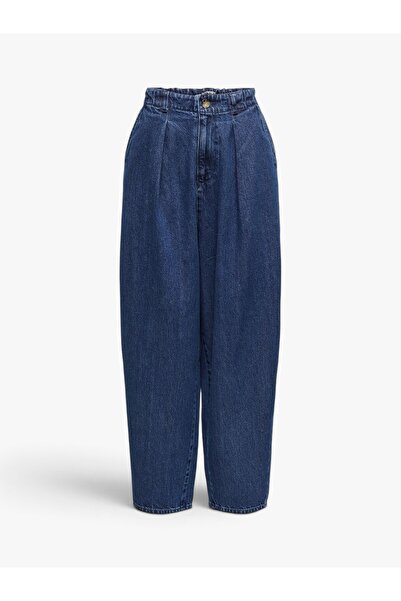 ONLY Onllerin Hw Balloon Db Dnm Qyt Women's Navy Blue Denim Trousers - 15339183
