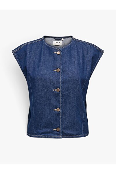 ONLY ONLSADIE SL DNM WAISTCOAT GEN Kadın Beyaz Yelek - 15363629