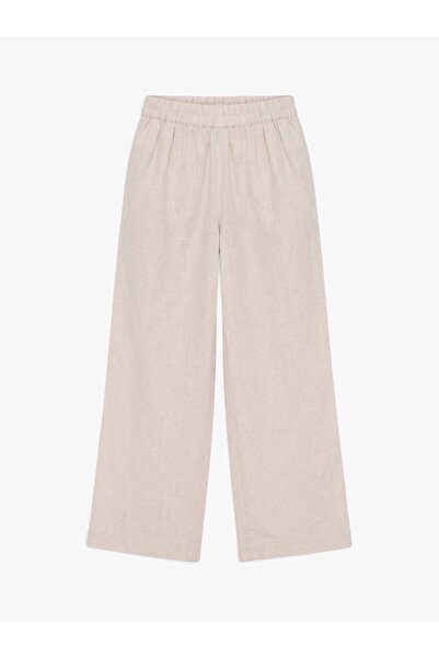 ONLY Onltokyo Hw Linen Blend St Pant Pnt Noos Women's Beige Trousers - 15259590
