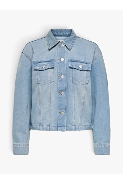 ONLY Only Women's Onlmıka Buttoned Double Pocket Denim Jacket 15352316   Blue