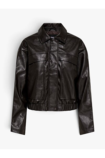 ONLY ONLMELLE FAUX LEATHER JACKET OTW Kadın Kahverengi Ceket - 5041089