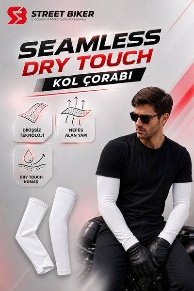 STREET BIKER Spor Kolluk Dry Touch Motosiklet & Bisiklet Kol Çorabı - Dört Me...