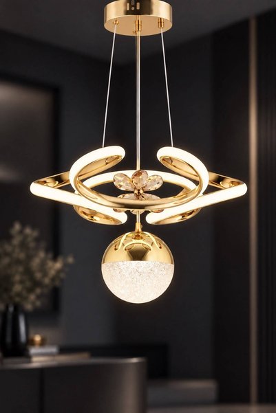 İstanbul Avize Dreon Gold 3 Renk Kumandalı Led Lüx Ledli Avize