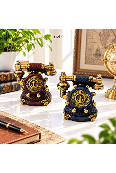 EVİMİST Vintage Ankesör Telefon Dekoratif Biblo – Nostaljik Retro Telefon Fig...