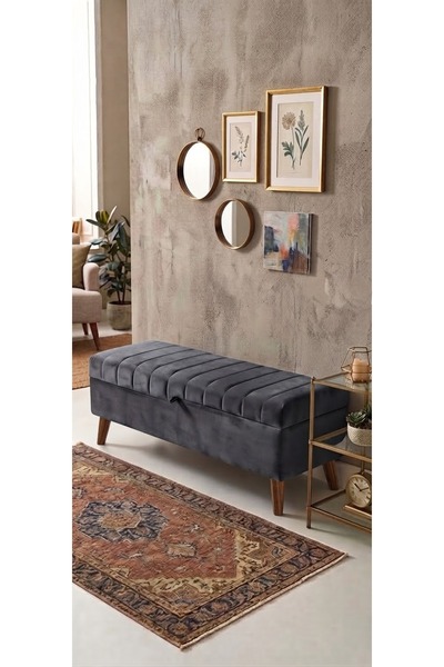 yuse aksu CİZGİ KAPİTONE SANDIKLI PUF 140X40X45