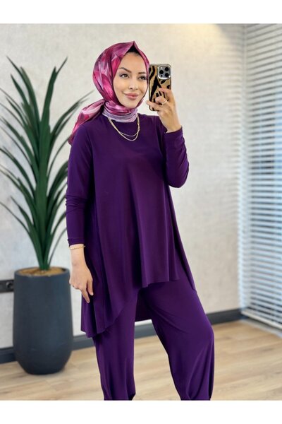 Afili 4197 Tokyo Şalvar Takım Mürdüm
