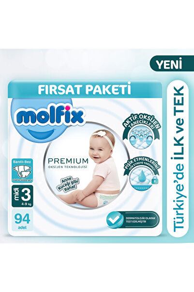 Molfix Premium Ultra Fırsat Paketi 3 Beden 94 Adet