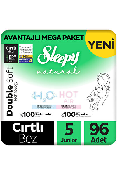 Sleepy Natural Double Soft Avantajlı Mega Paket Bebek Bezi 5 Numara Junior 96...