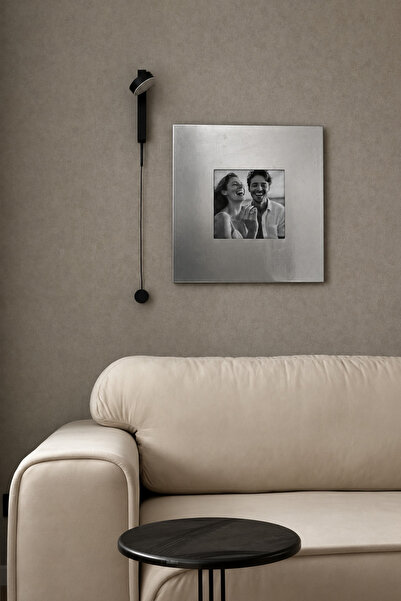 Metal Duvar Çerçevesi Kare 40x40 cm Krom Gri