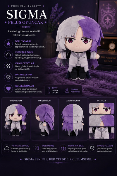 Zigver 20cm Sigma Anime bungou stray dogs sokak köpekleri peluş karikatür sev...