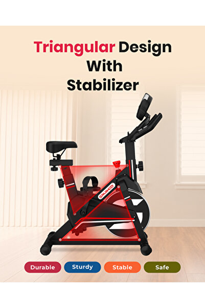 Sparnod Fitness SSB-08N Spin Bike for Home Use with 8kgFlywheel,Display Console,HR Sensor,Belt Drive