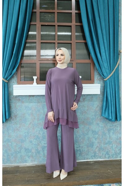 NİSUM MODA İspanyol Paça Pantolonlu İkili Takım