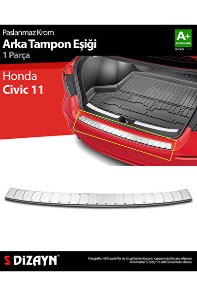 S Dizayn S-Dizayn Honda Civic 11 Krom Arka Tampon Eşiği 2021 Üzeri 6215020
