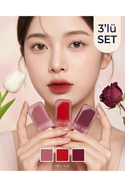 Kozmetik Ice Cream Matte Lipstick 3 Piece Set - Velvety Texture, Easy Applica...