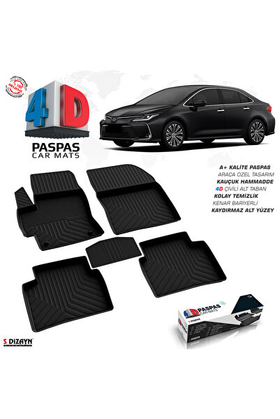 S Dizayn S-Dizayn Toyota Corolla 4D Havuzlu Paspas 2019 Üzeri A+Kalite 4DS-85851