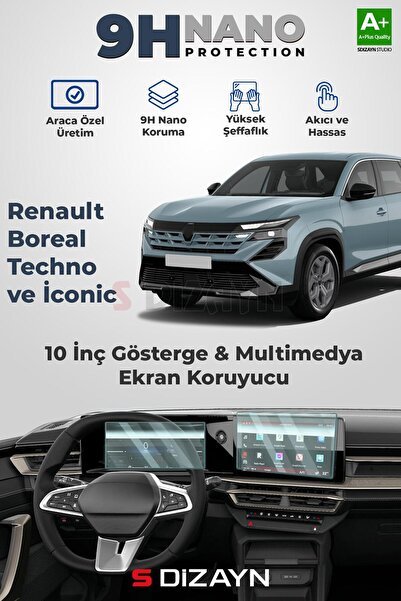 S Dizayn S-Dizayn Renault Boreal Techno ve İconic 9H Nano 10 İnç Gösterge ve ...