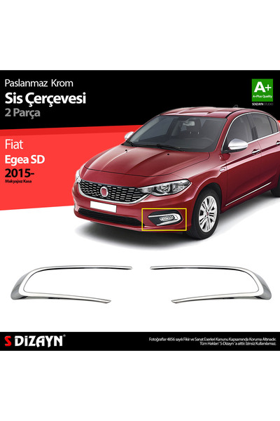 S Dizayn S-Dizayn Fiat Egea Krom Sis Farı Çerçevesi 2 Prç. 2015-2020 5823212