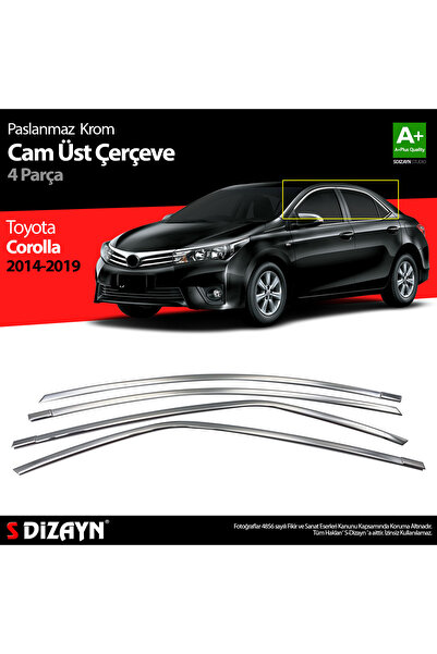 S Dizayn S-Dizayn Toyota Corolla Krom Cam Üst Çıtası 4 Prç. 2013-2018 7514070